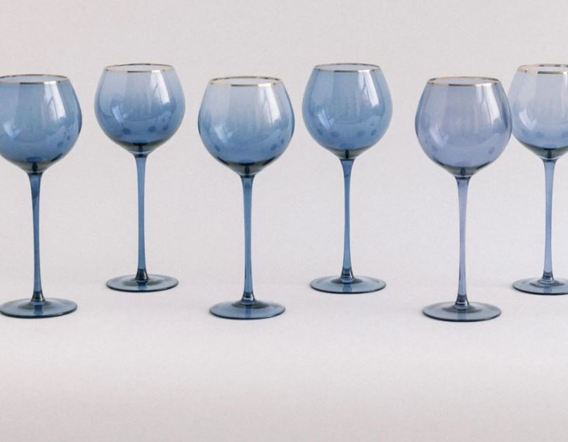 Gold Rimmed White Wine Glass