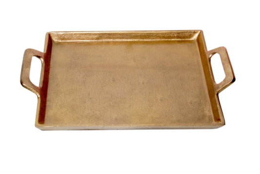 Antique Brass Rectangle Tray 10x14