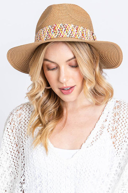 Multi Color Strawband Straw Hat