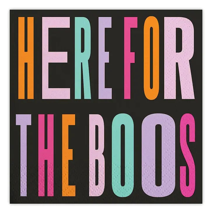 Here For The Boos Cocktail Napkins (Black)