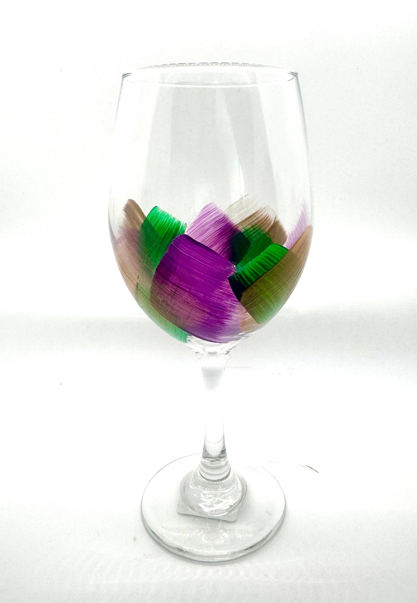 Mardi Gras | Stem Wine Glasses | Wine Glasses | Hand Painted