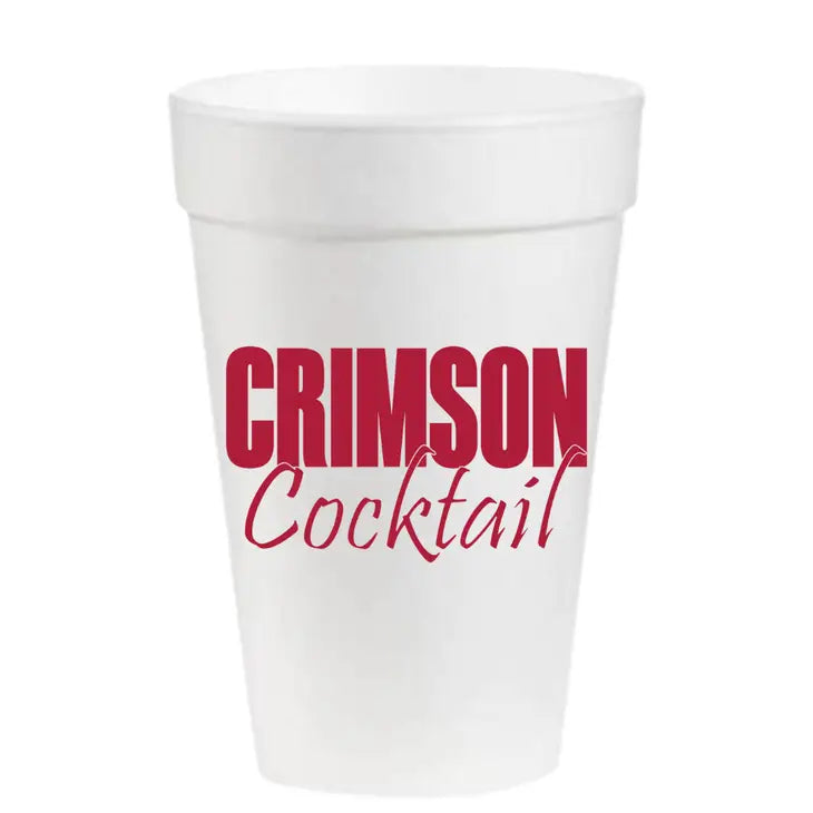 Crimson Cocktail Foam Cups