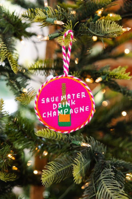 Needlepoint Ornament - Save Water