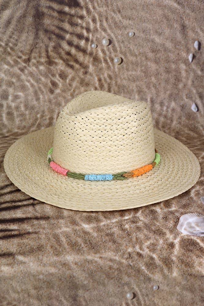 Multi Colors Band Straw Hat