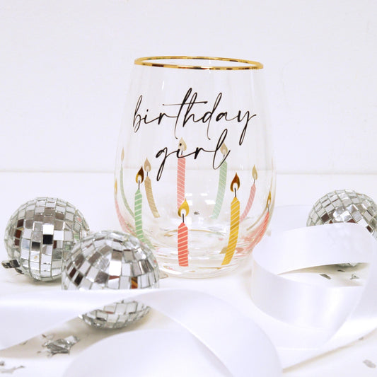 Birthday Girl Stemless Wine Glass