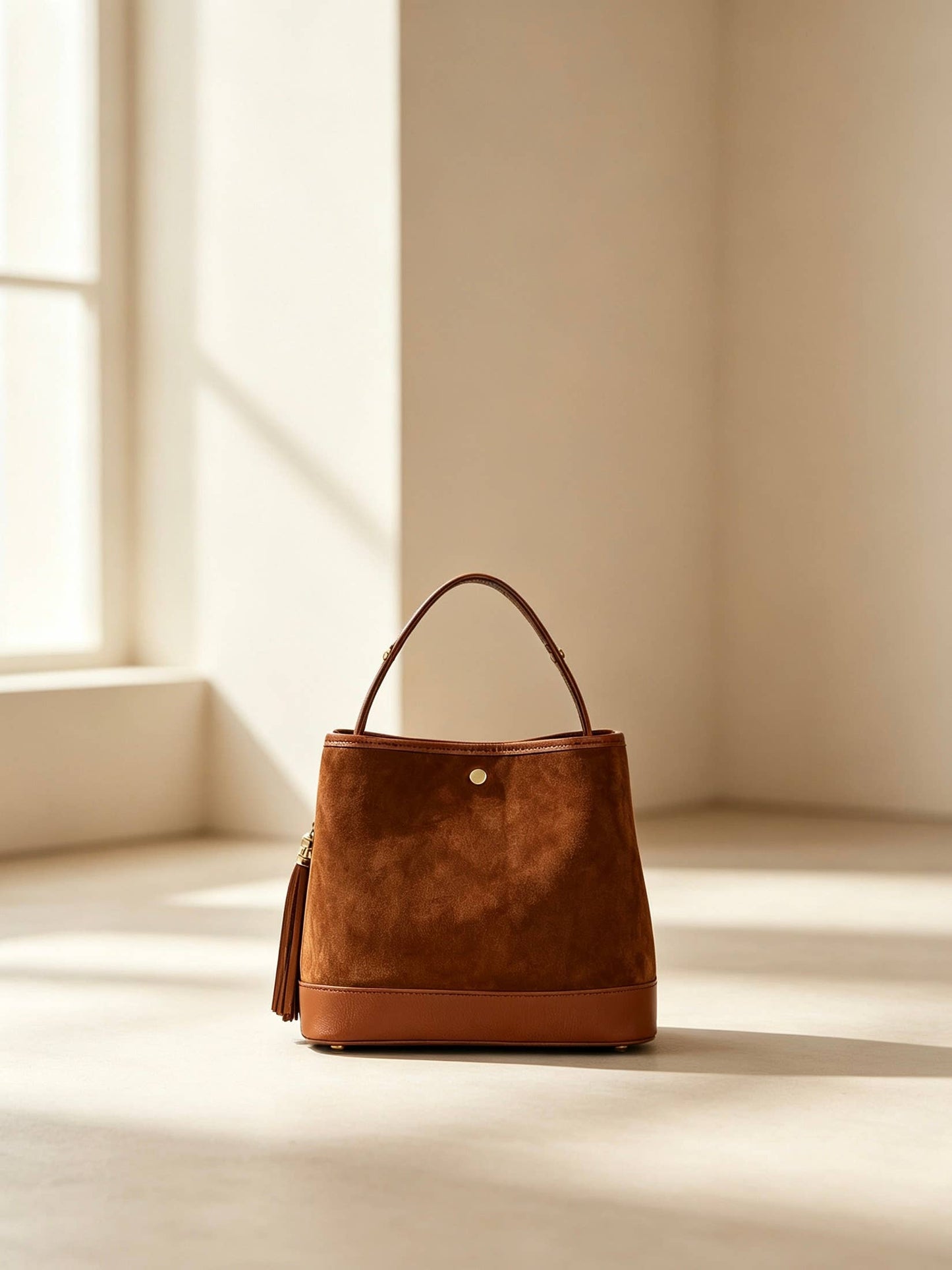 Italian Suede Bucket Bag