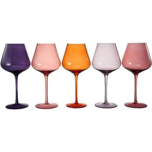 Load image into Gallery viewer, Autumn Sunset Crystal Wine Glass
