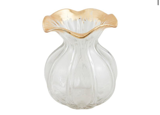 Small Gold Edge Ruffle Vase