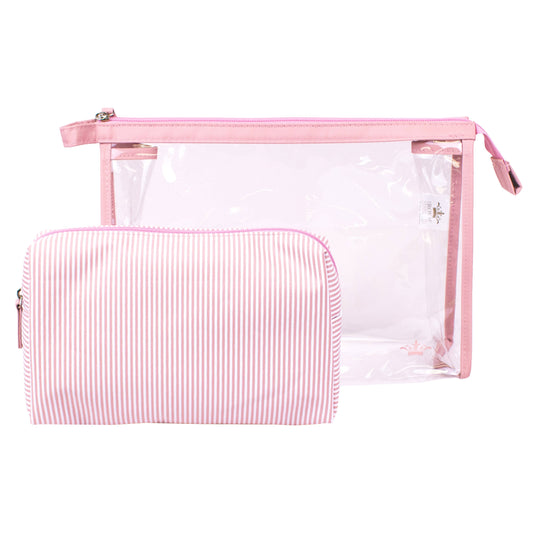 Mia Cosmetic Set   Pink   12x8.25x3.5   Set of 2