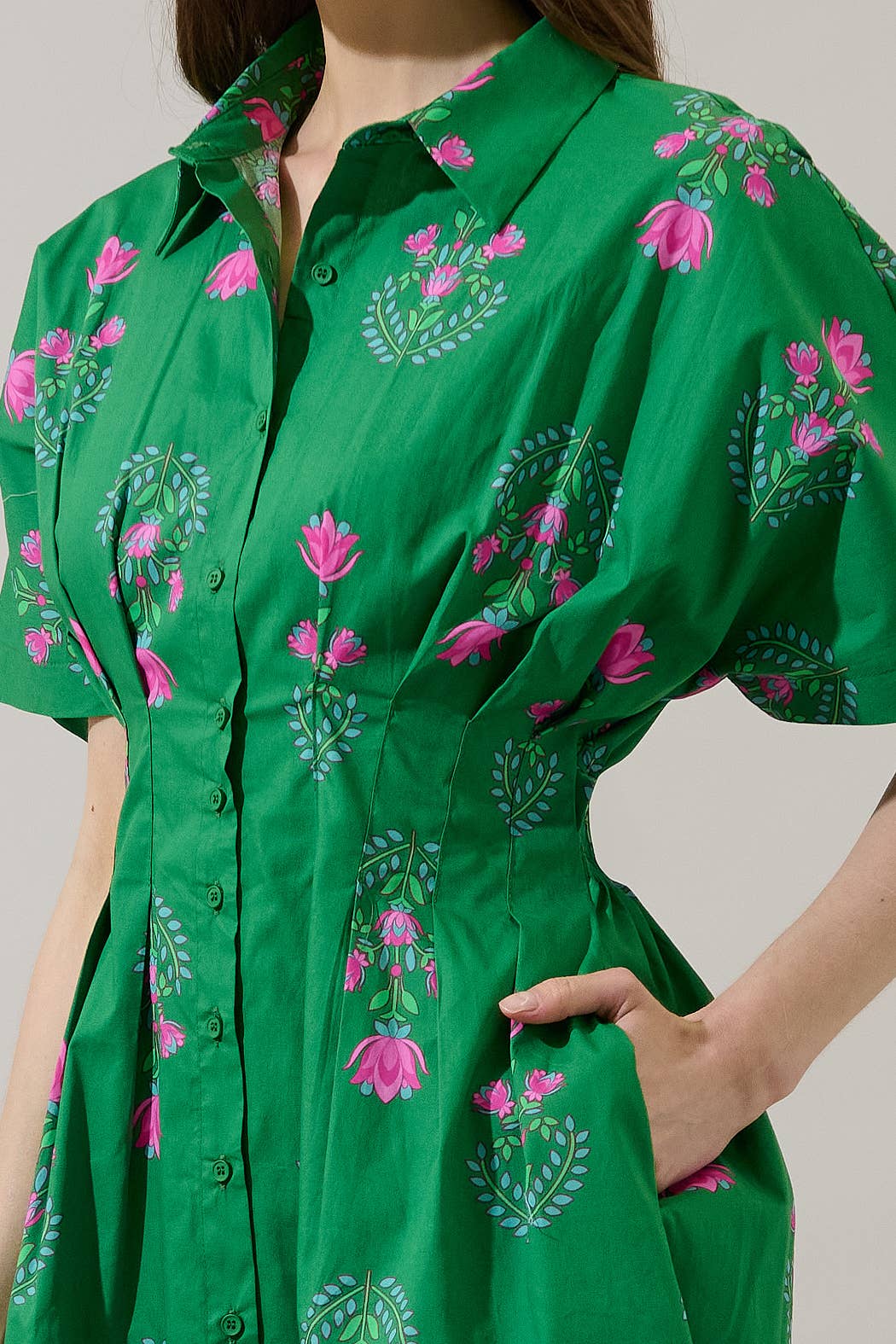 Saura Floral Alix Button Down Mini Dress
