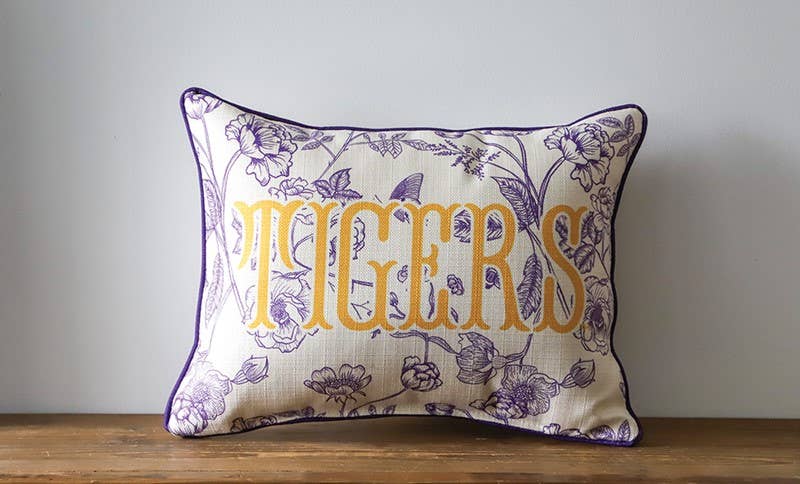 LSU Tigers Toile Piped Pillow