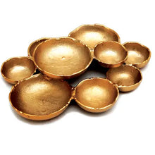Load image into Gallery viewer, Gold Textured 9 Bowl Tray
