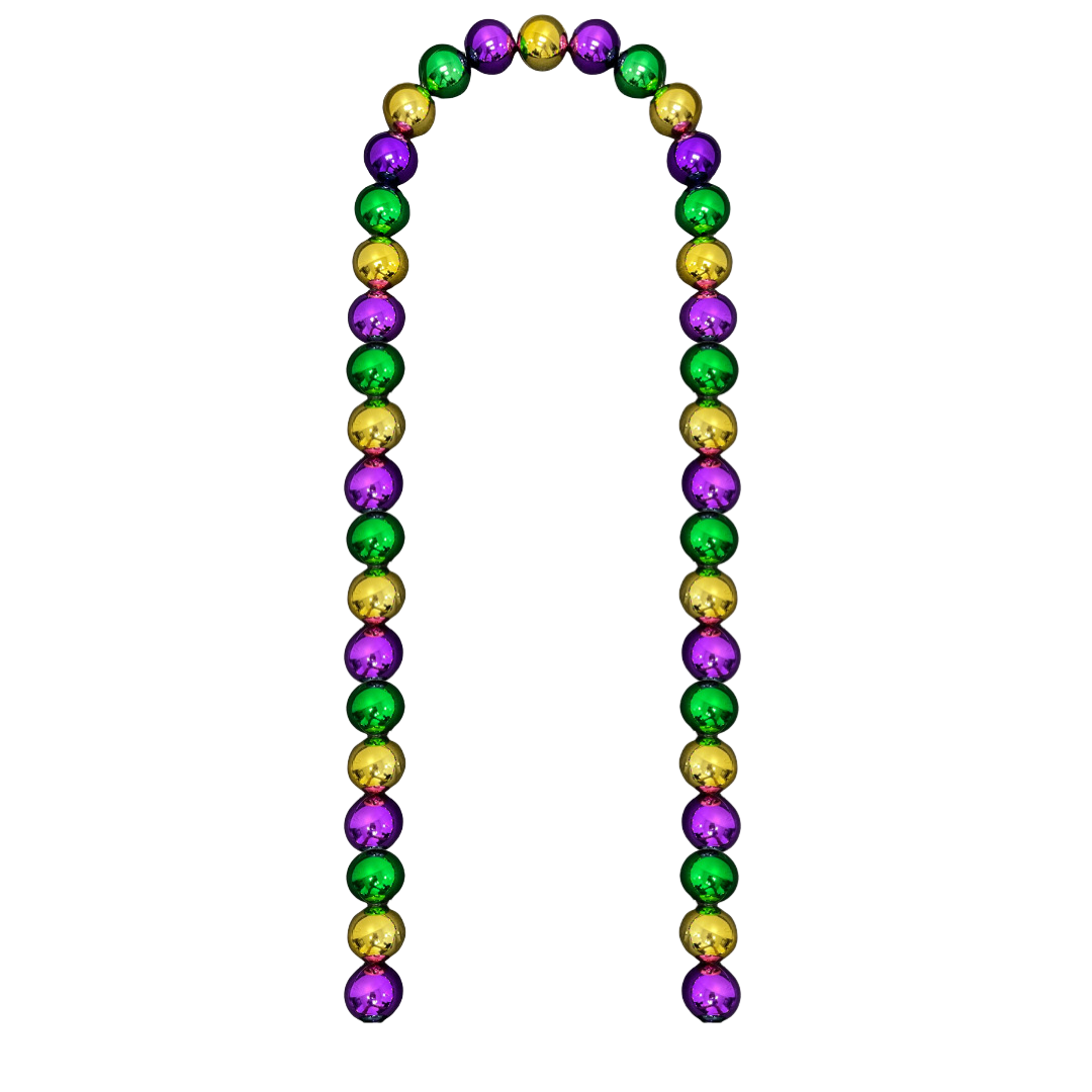 6' 58mm Purple Green and Gold Metallic Beaded Garland (Each)