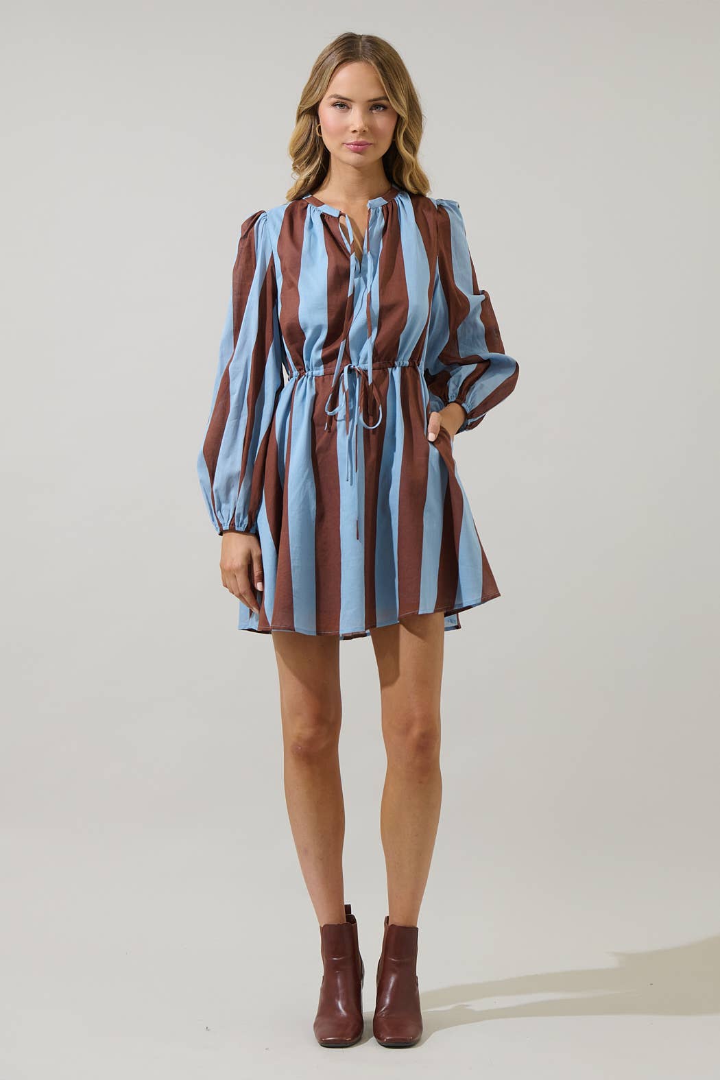 Evabelle Stripe Viany Shift Mini Dress