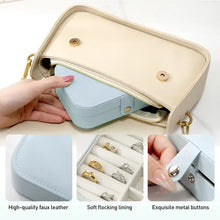 Load image into Gallery viewer, Portable Travel Jewelry Box, Stylish Vegan Leather box
