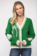 Load image into Gallery viewer, Embroidered Gold Patch Cardigan
