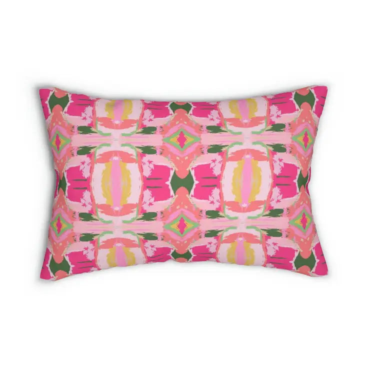 Windsong Lumbar Indoor/Outdoor Pillow (Pink)