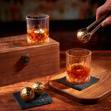 Load image into Gallery viewer, Whiskey Glass With Golf Ball Chillers &amp; Coasters Gift Box
