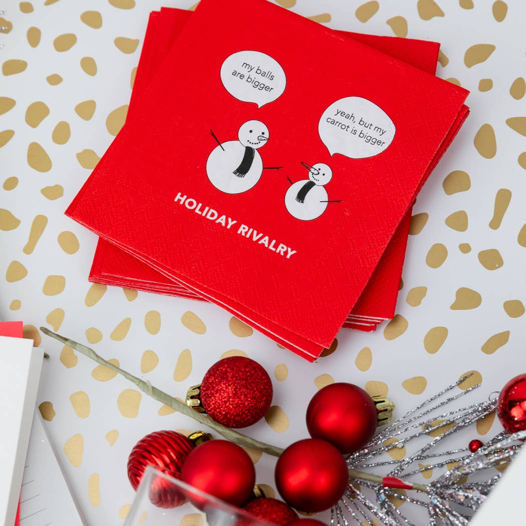 Holiday Rivalry - Funny Holiday Cocktail Napkins