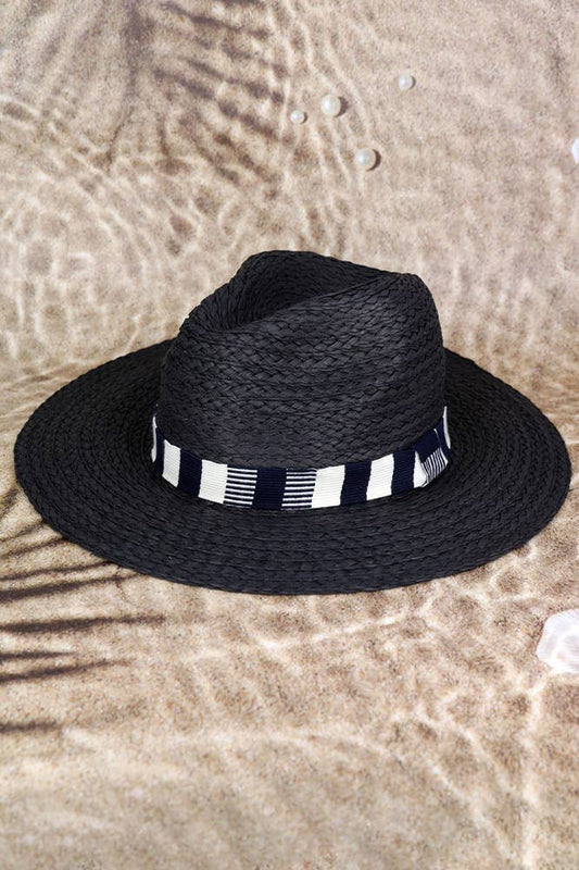 Multi Color Stripe Band Straw Hat