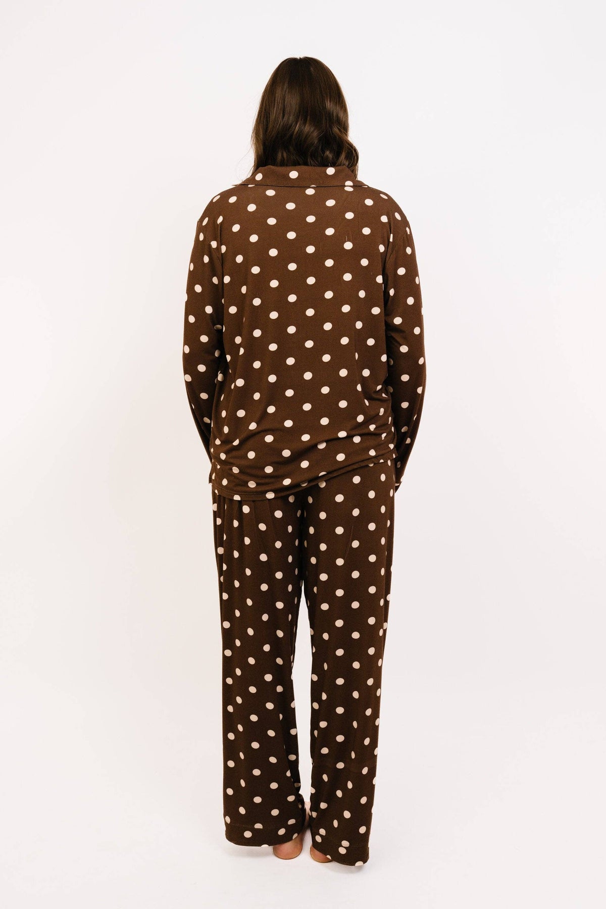 Espresso Polkadot Women's Bamboo Pajama Set
