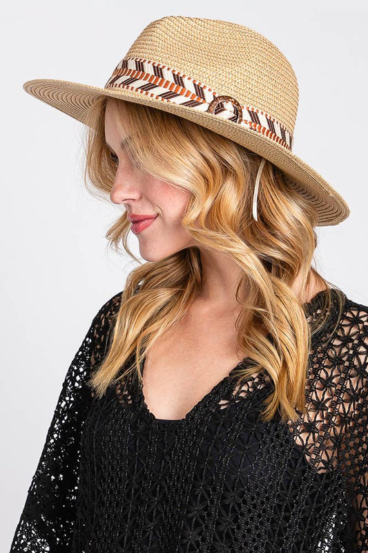 Aztec Band Straw Hat
