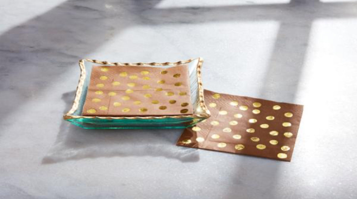Gold Napkin Holder w Napkins