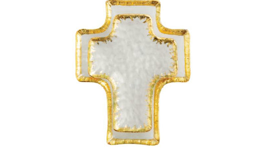 Gold Glass Cross Nested Tidbit Trays