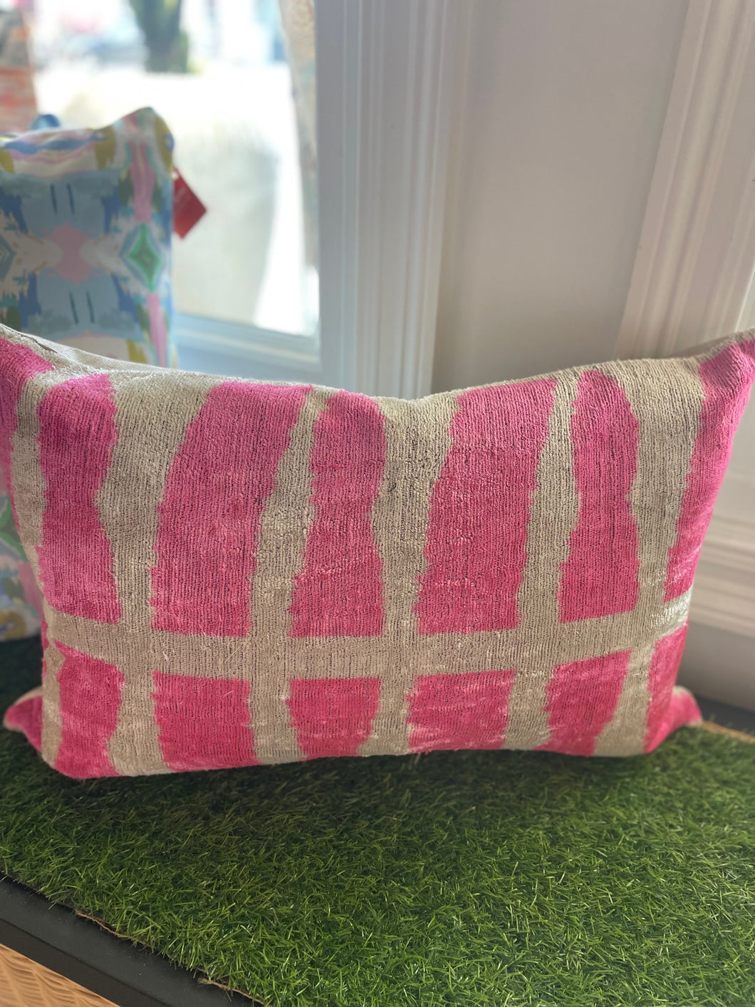 Turkish Silk Lumbar Pillow - Pink