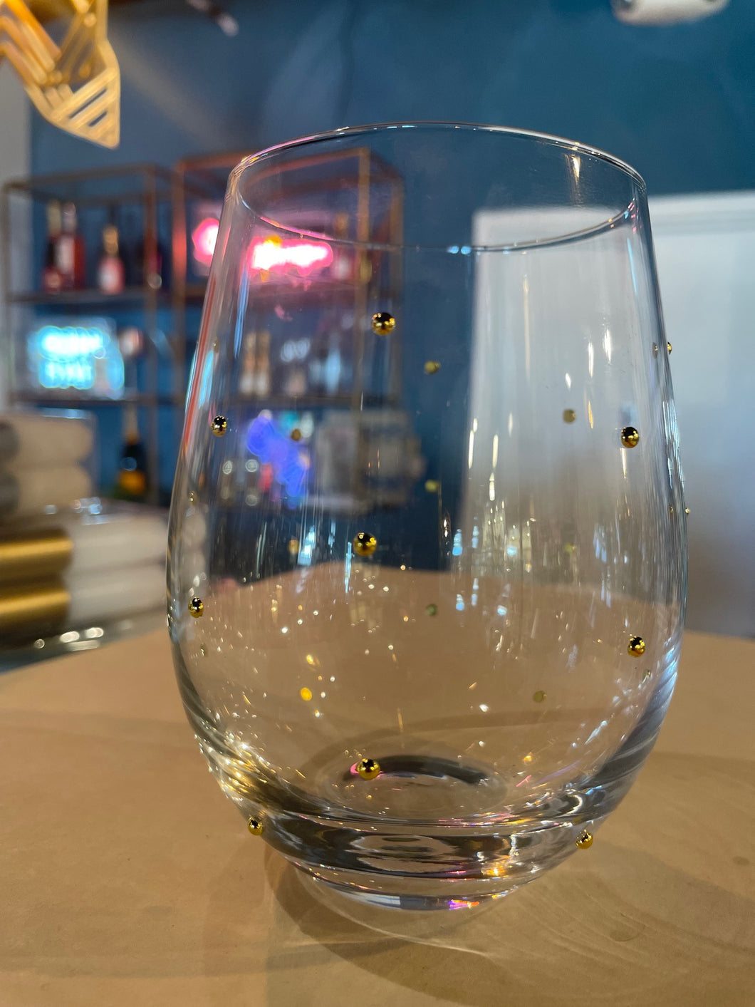 Stemless Stud Wine Glass