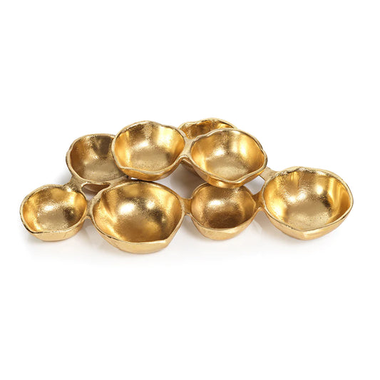 Gold Textured 8 Bowl Tray