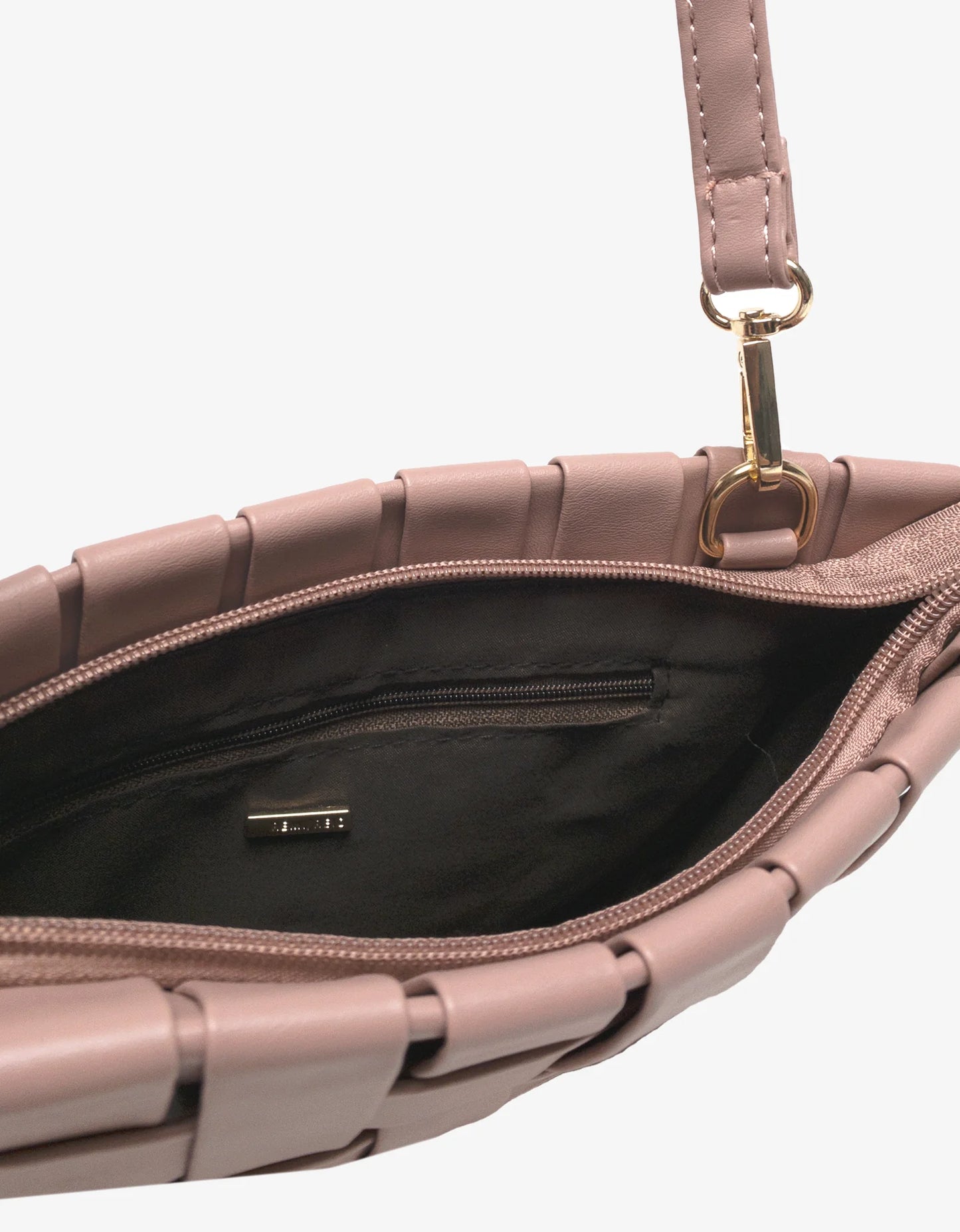 Large Lindy Woven Clutch - Rose