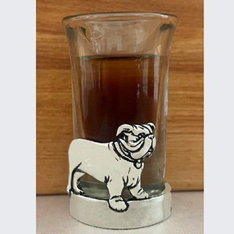 Bulldog Pewter Shot Glass