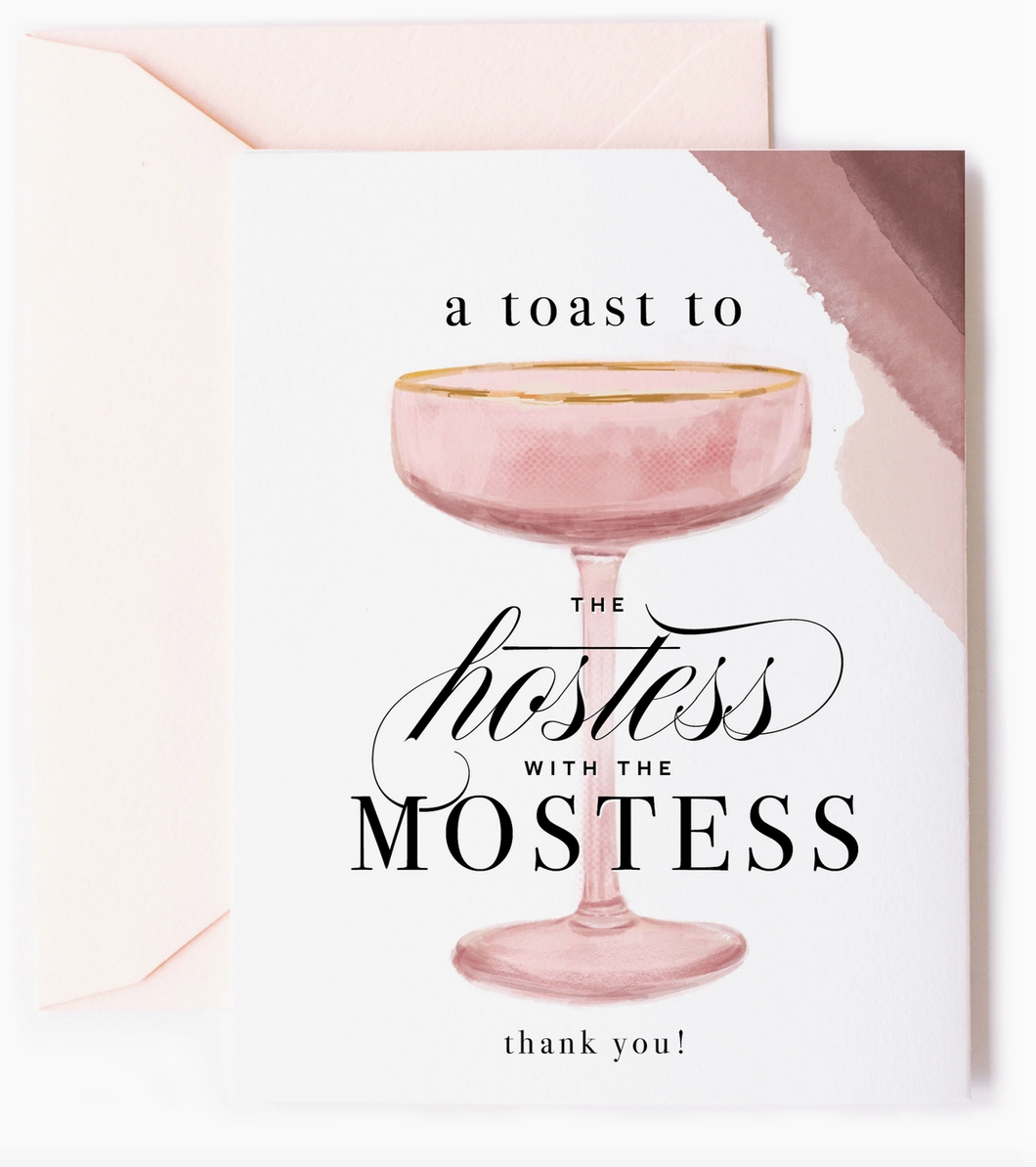 Hostess with the Mostess - Champagne Thank You Card