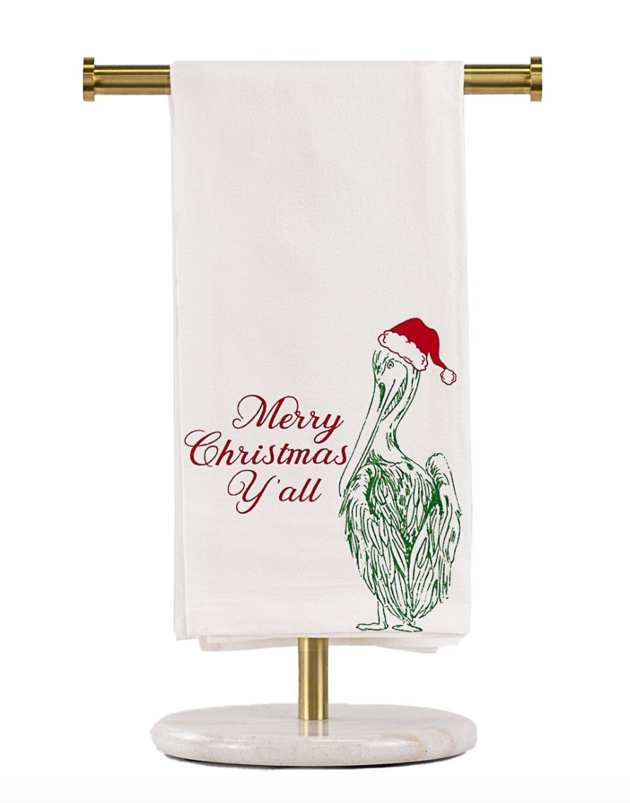 Christmas Pelican Hand Towel