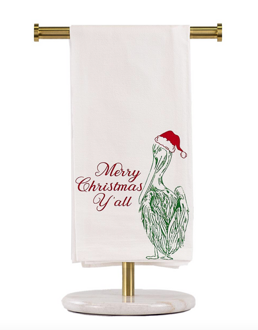 Christmas Pelican Hand Towel