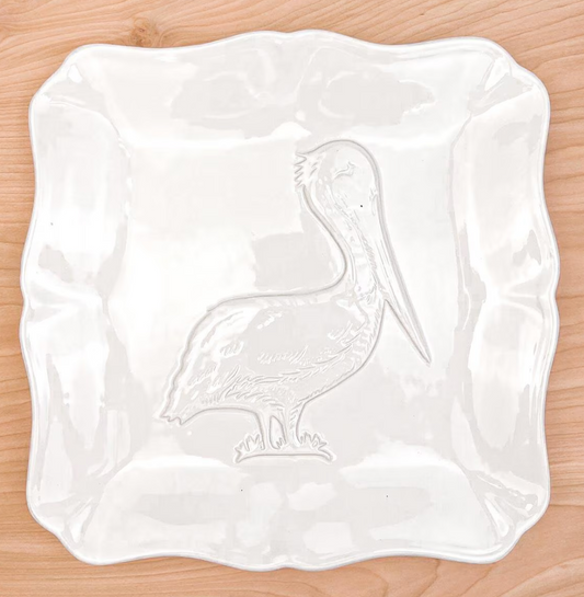 Pelican Embossed Square Platter