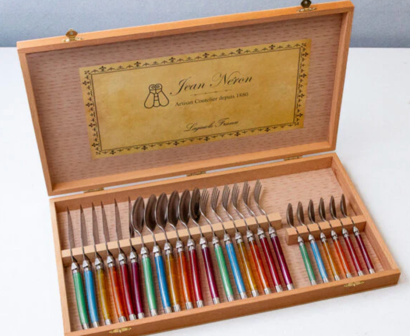 Laguiole 24 Piece Flatware Set, Rainbow