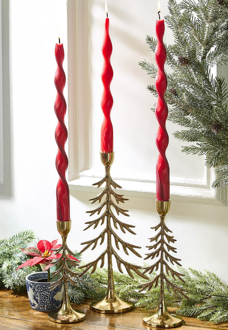 Set of 3 Tree Taper Candleholders