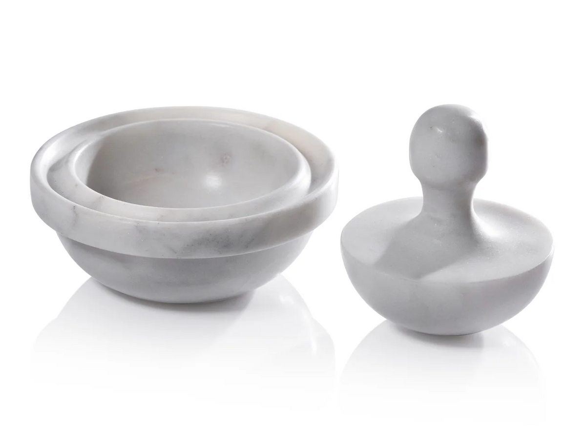 Marble Spice Grinder - White