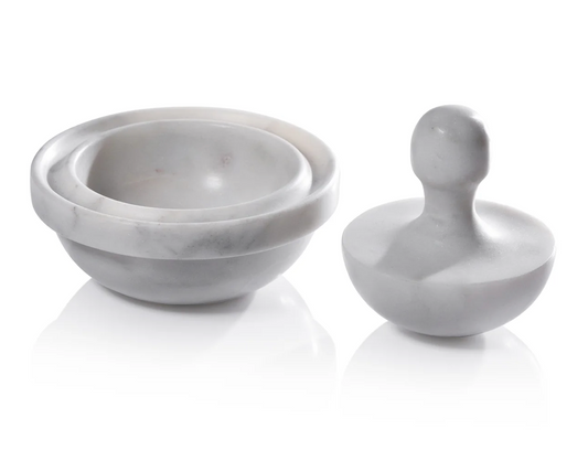 Marble Spice Grinder - White