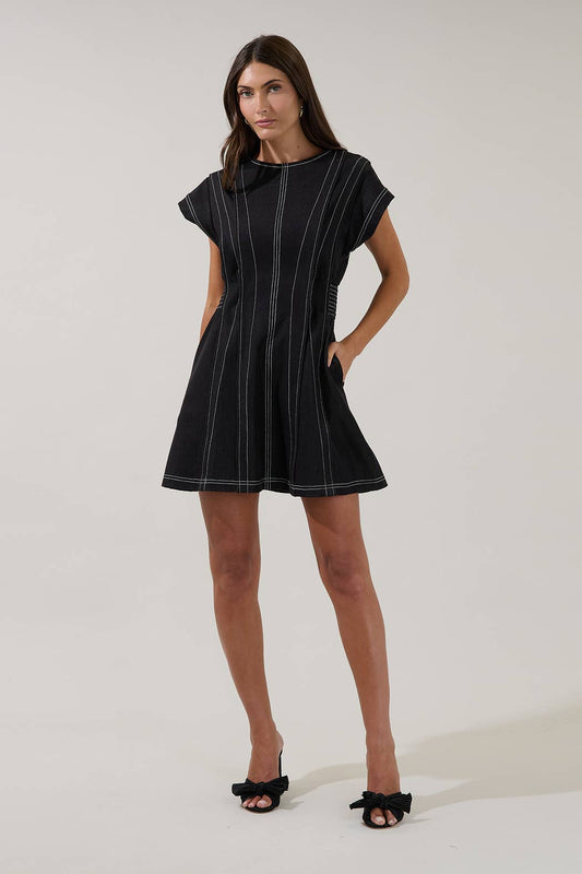 Alaya Pleated Denim Dress