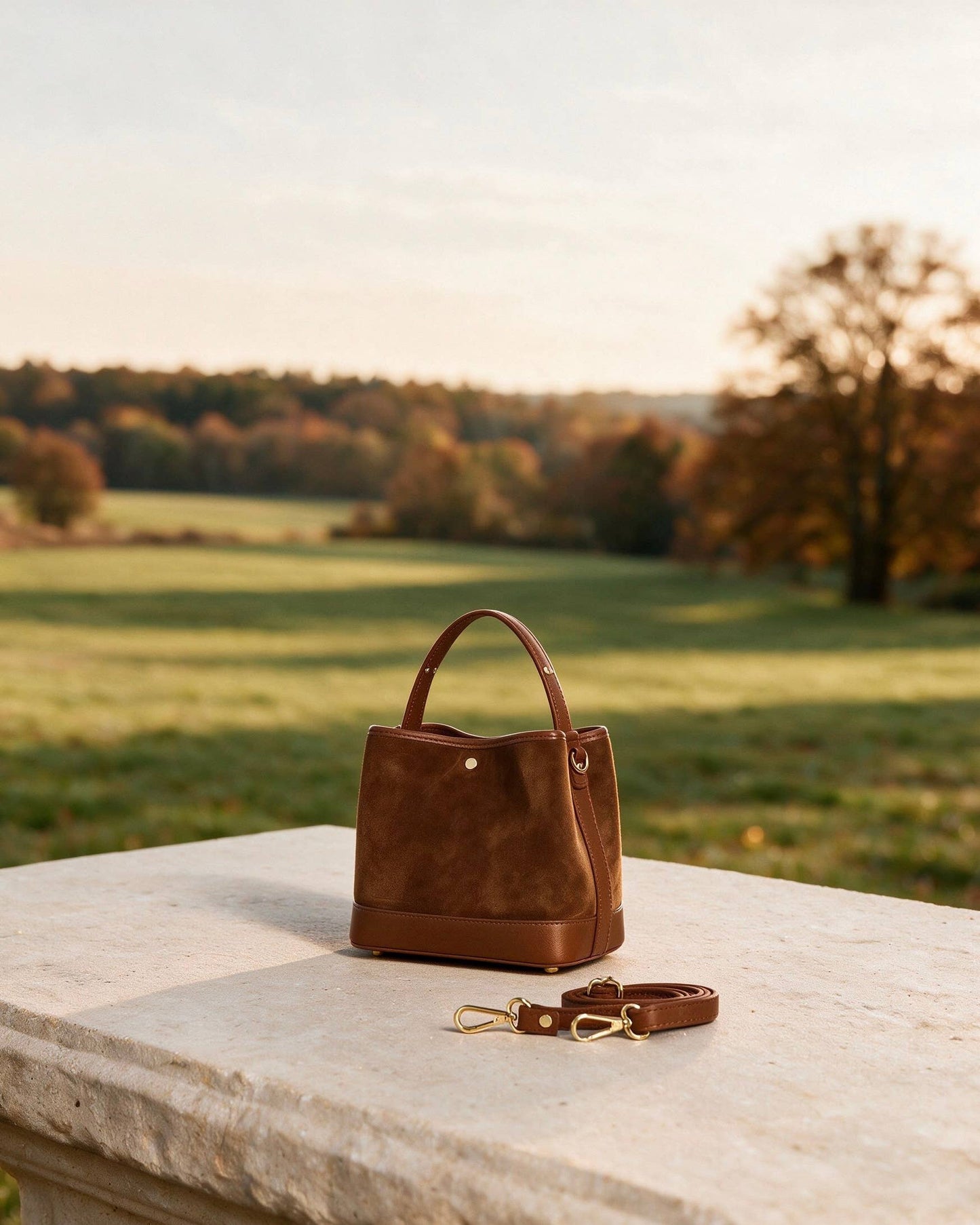 Italian Suede Bucket Bag