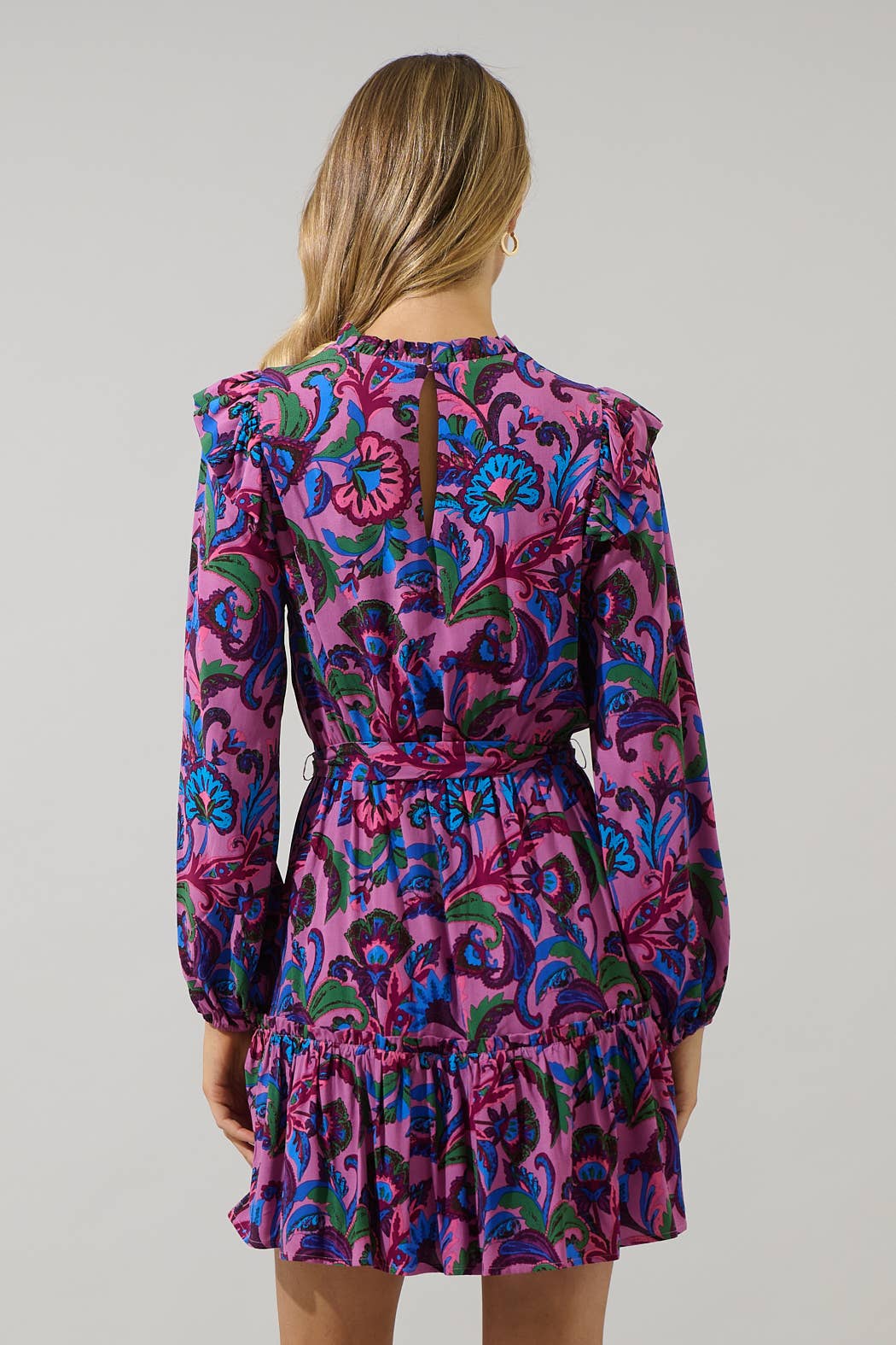 Valier Floral Balloon Sleeve Blouson Dress