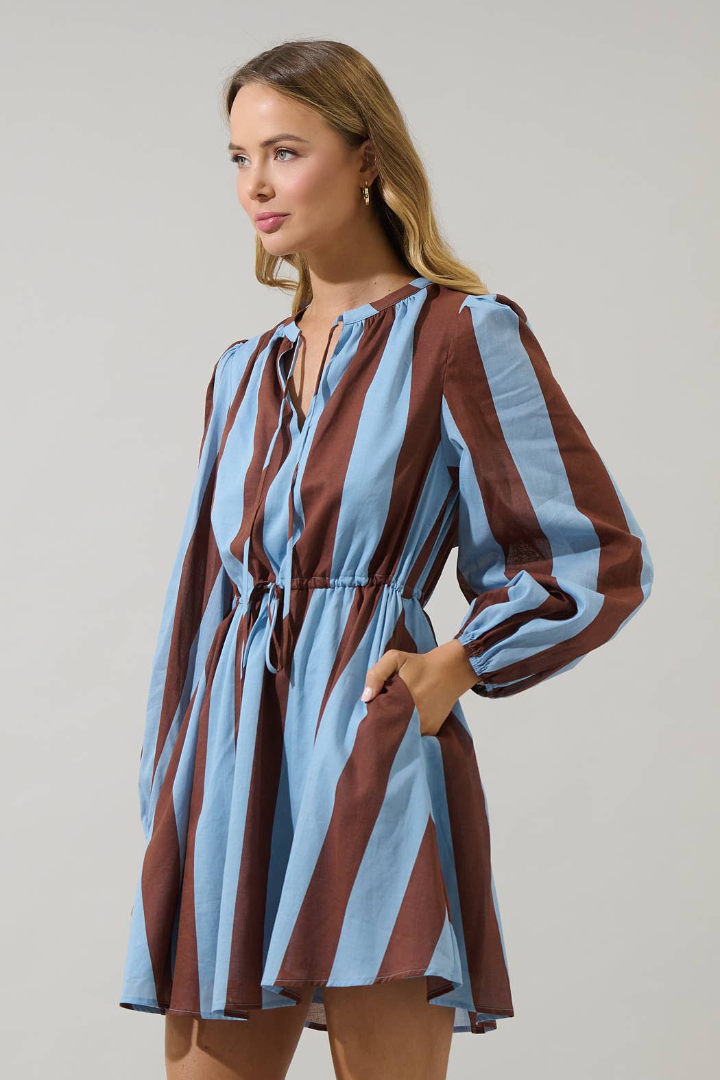 Evabelle Stripe Viany Shift Mini Dress