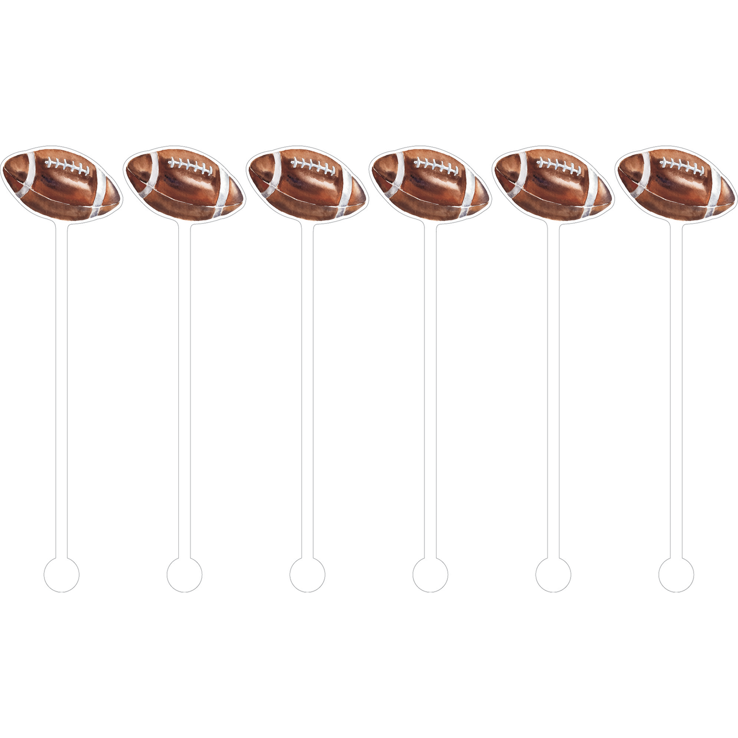 Footballs Cocktail Stick Stirrer - Set of 6