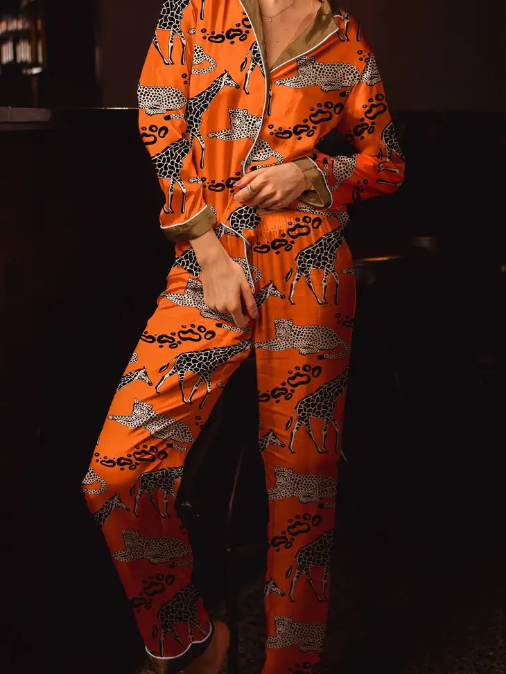 Vaani Giraffe Pajama Pant Set