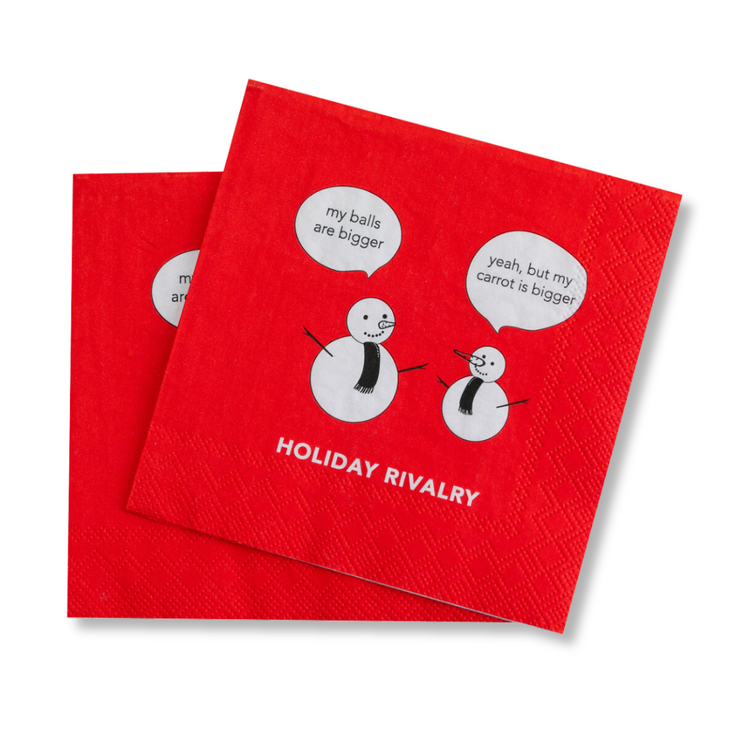 Holiday Rivalry - Funny Holiday Cocktail Napkins