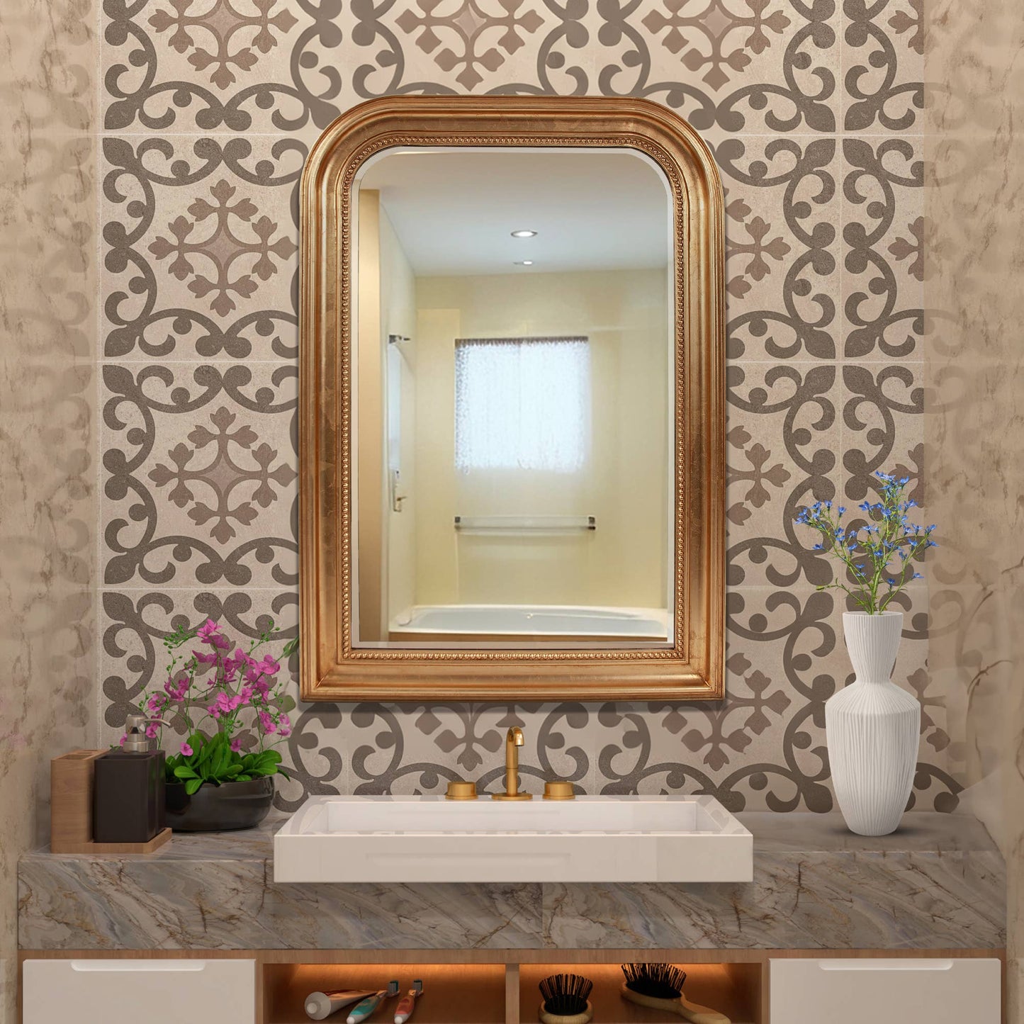 French Philippe Mirror- Gold Leaf