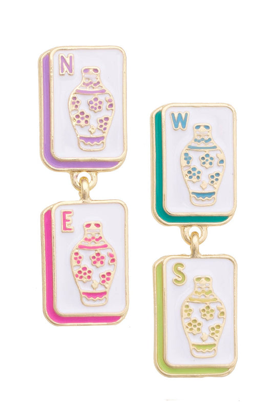 Four Winds Enamel Earrings